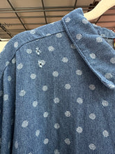 Polka Dot Denim Soft Volume Shirt Dress (OS)