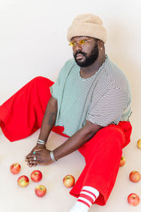 Cherry Linen Mid Easy Pant
