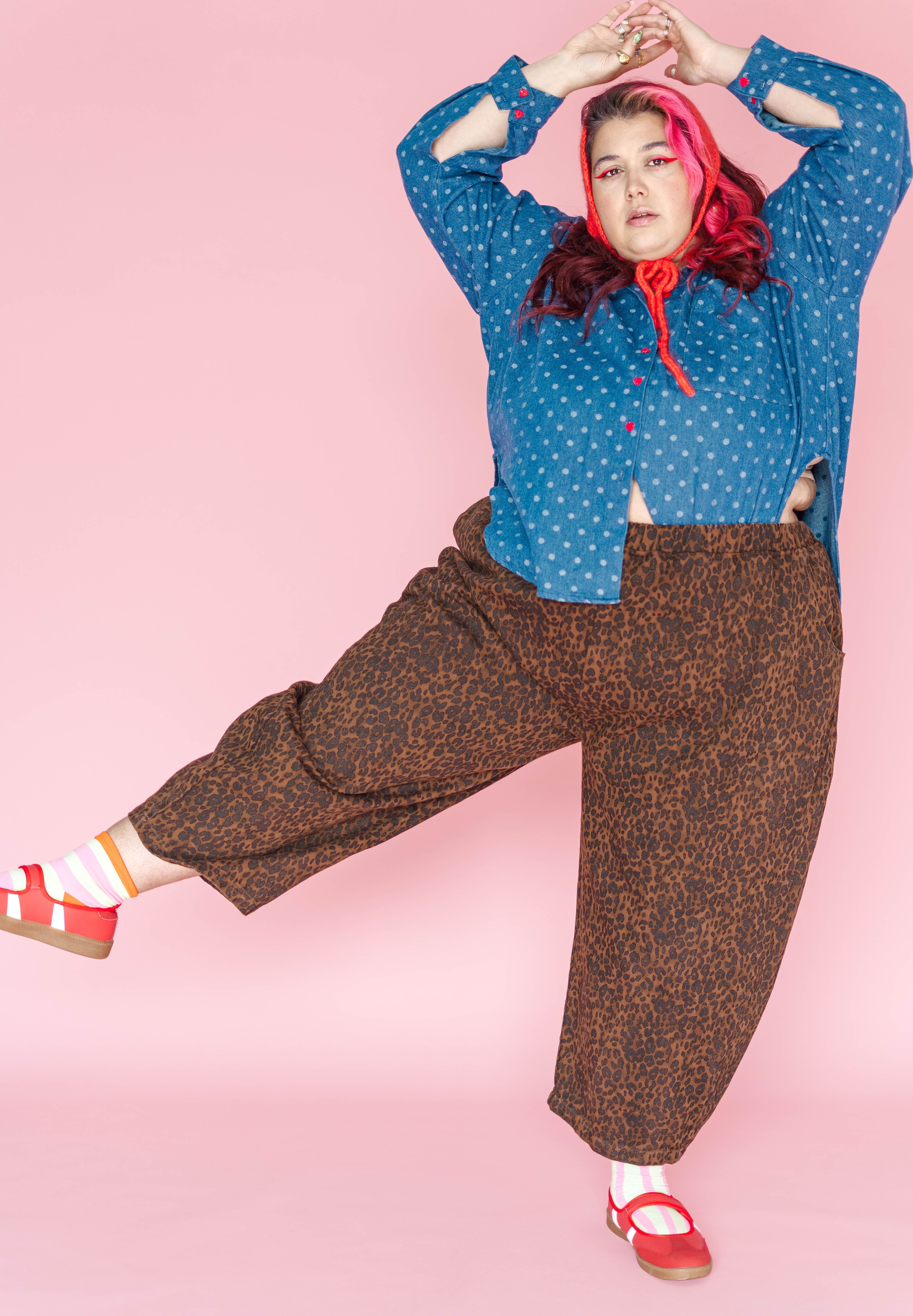 Leopard Twill Balloon Pant