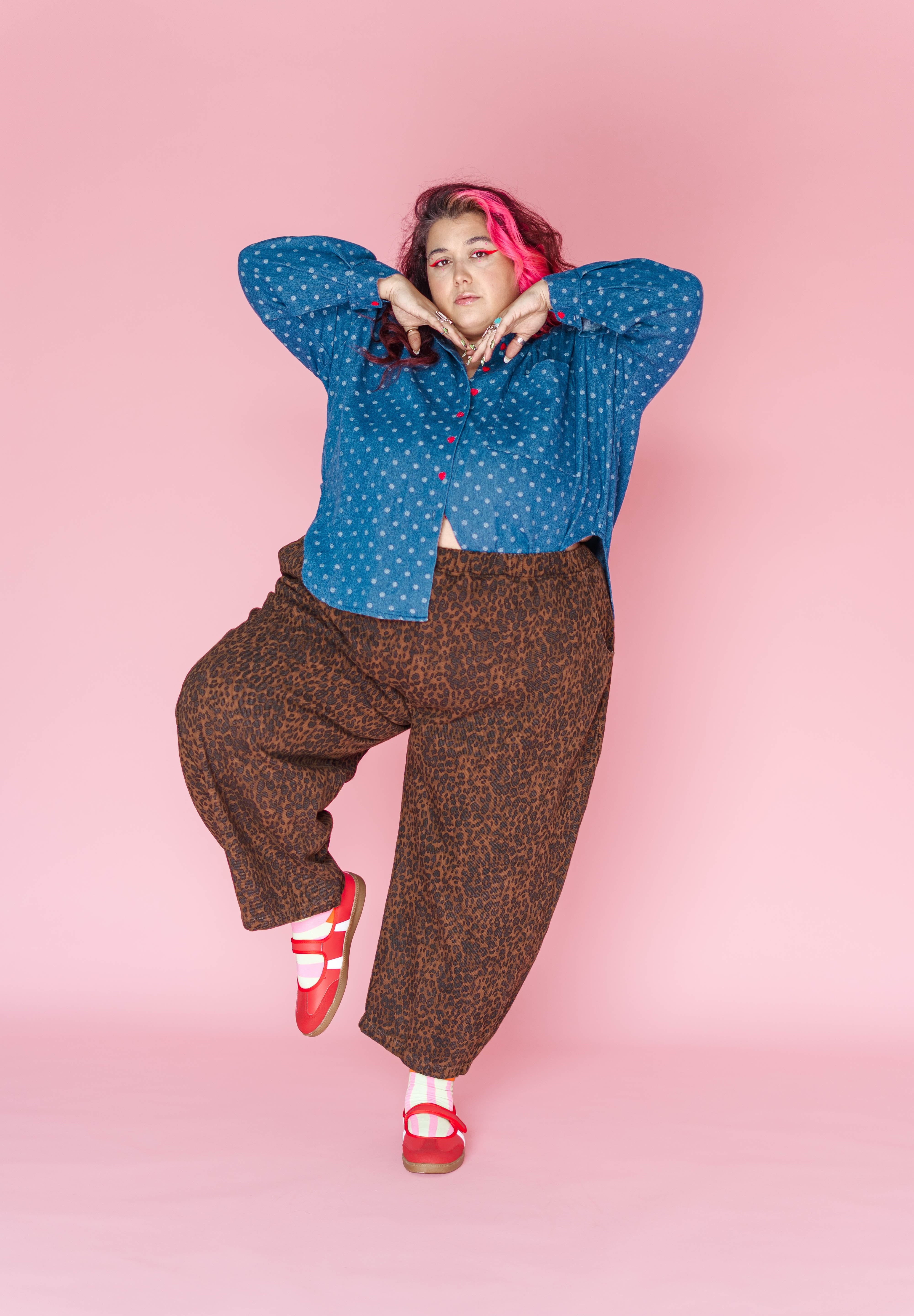 Leopard Twill Balloon Pant