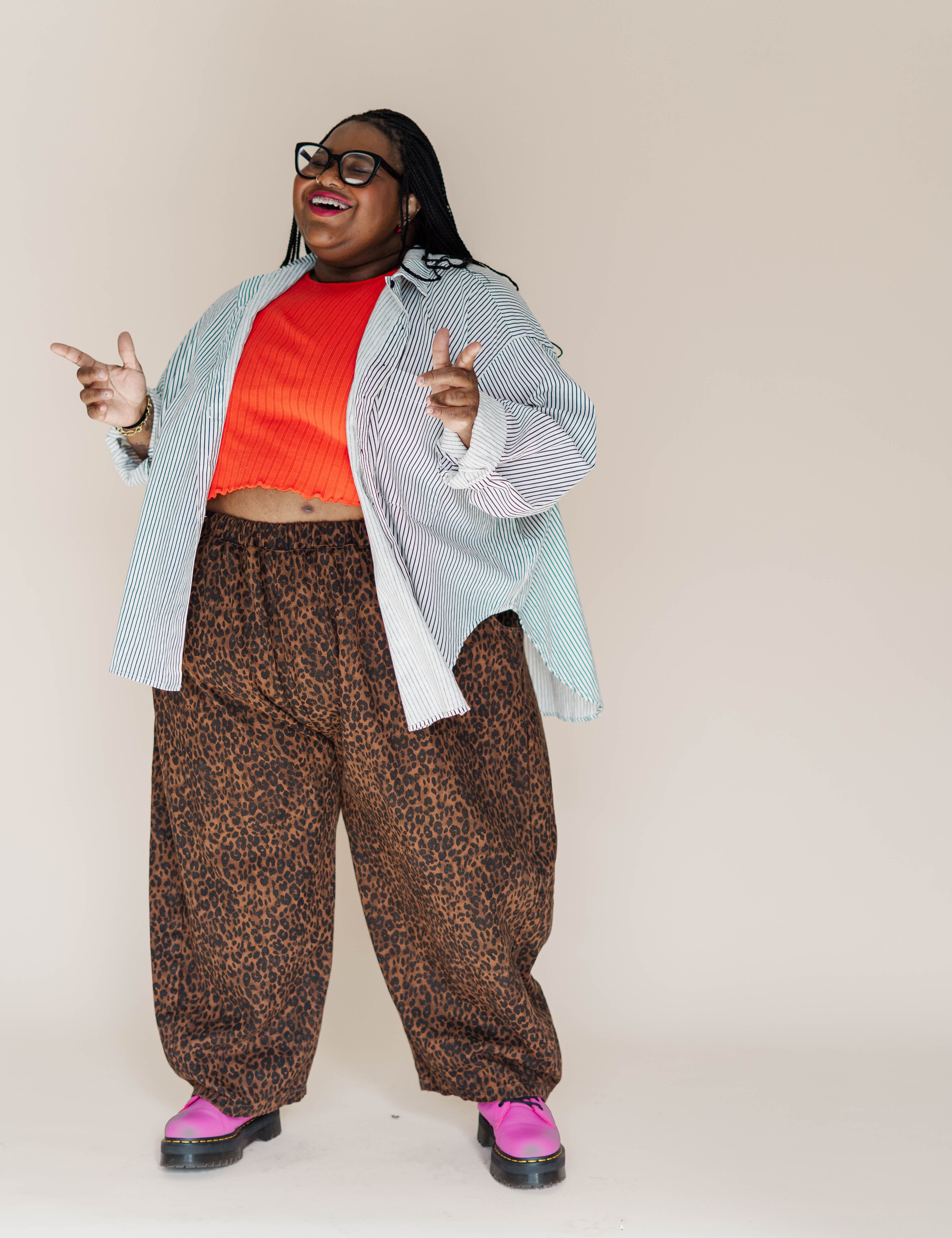 Leopard Twill Balloon Pant