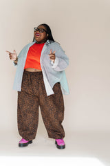 LEOPARD TWILL BALLOON PANT