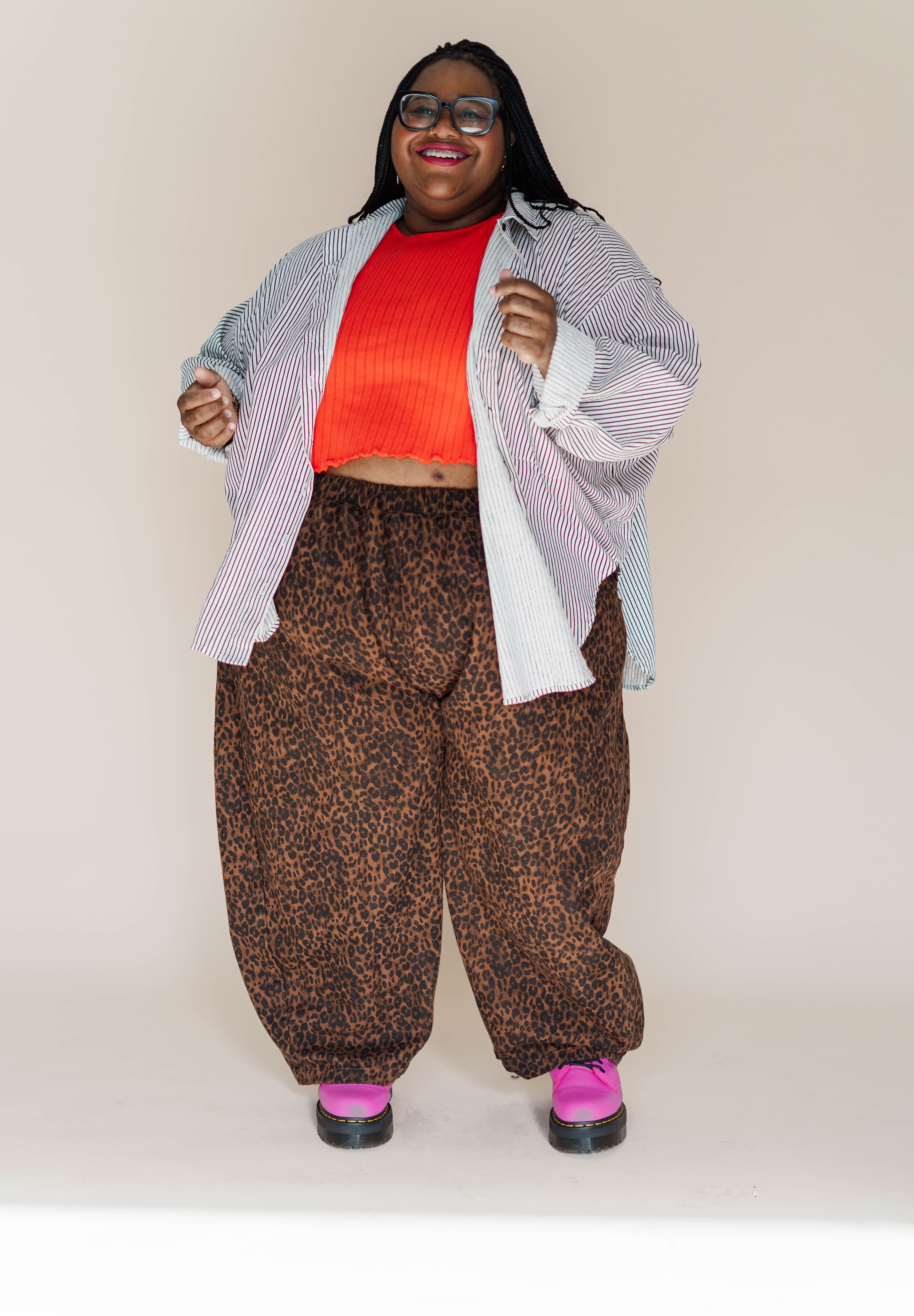 Leopard Twill Balloon Pant