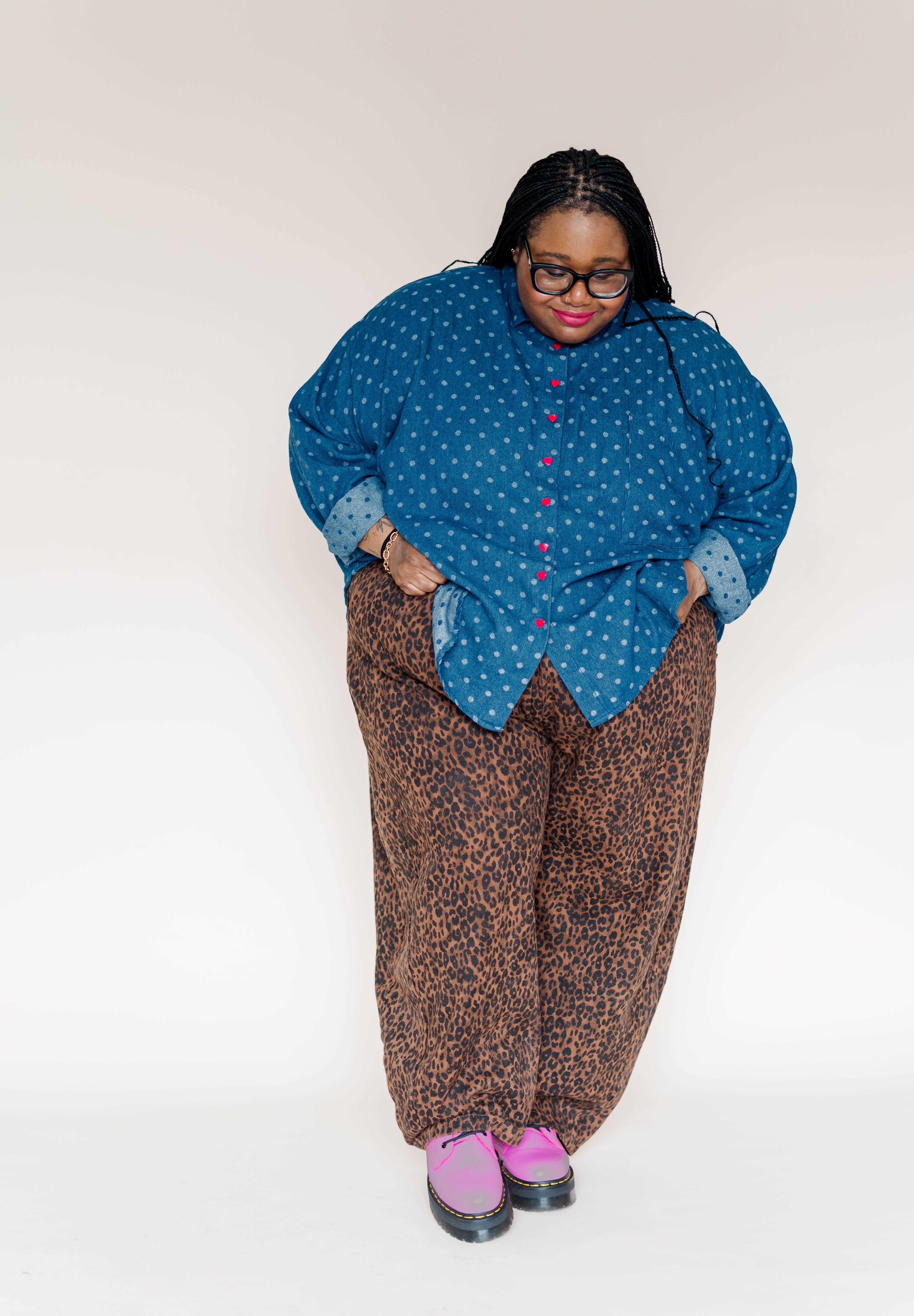 Leopard Twill Balloon Pant