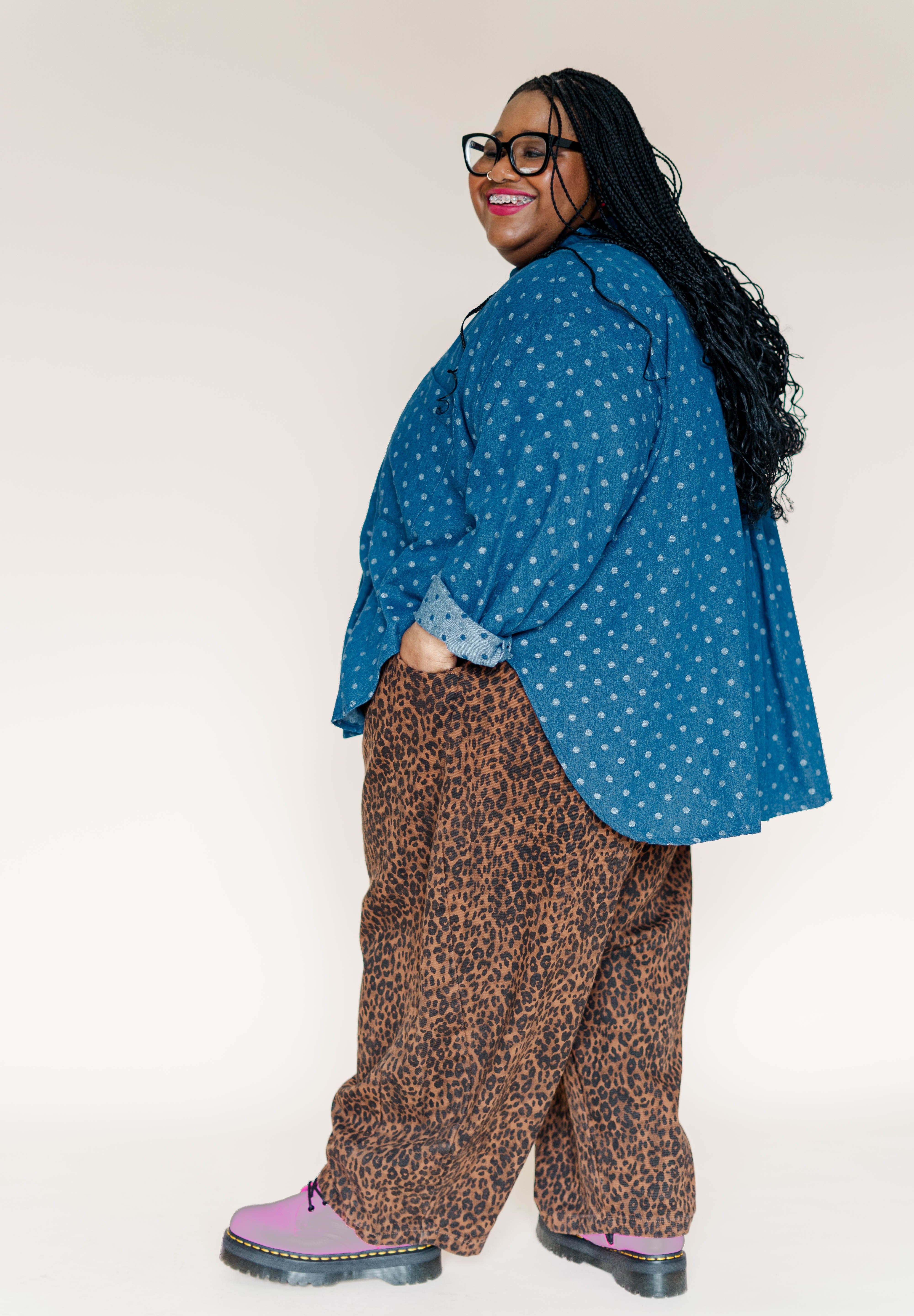 Polka Dot Denim SVLS Top