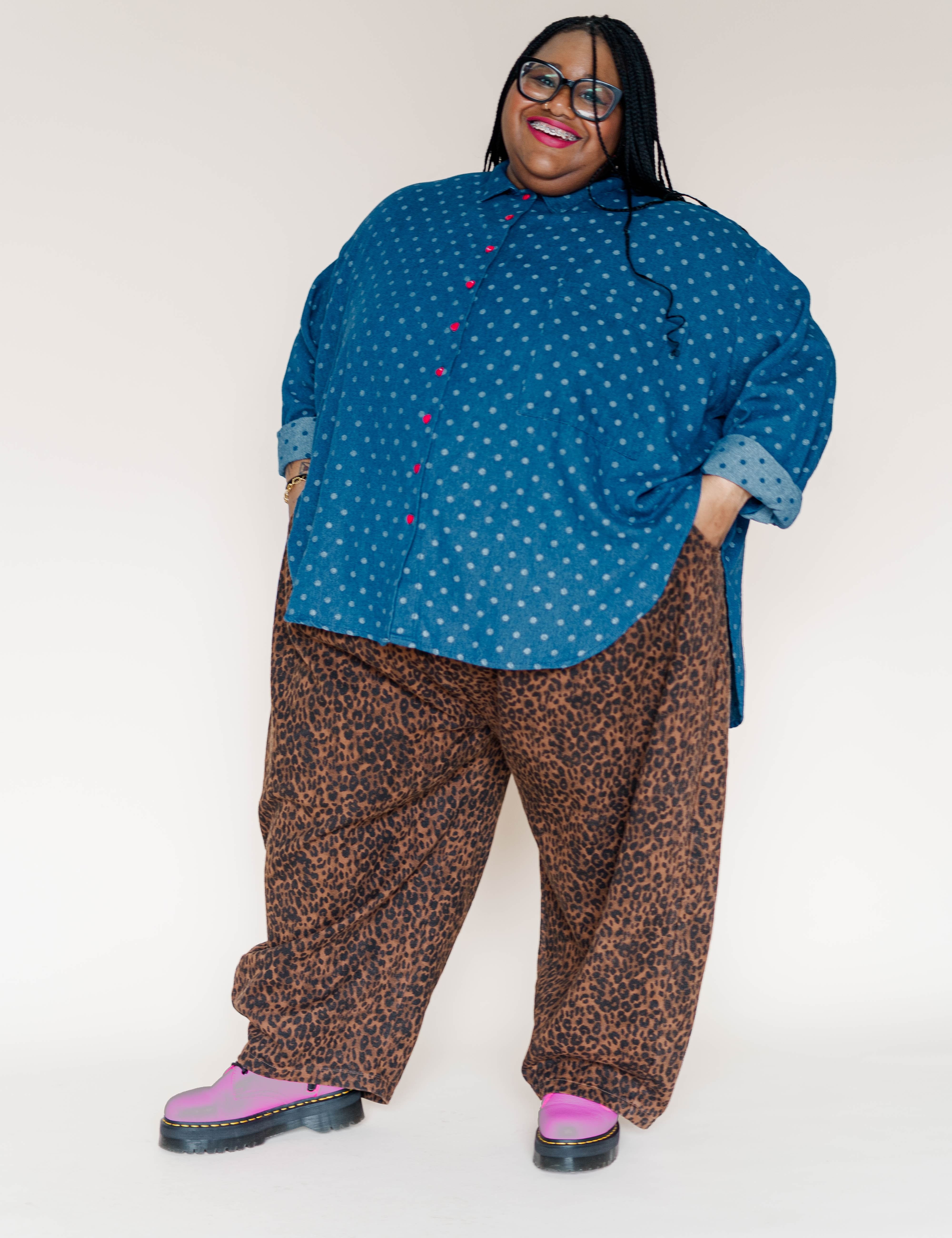 Leopard Twill Balloon Pant