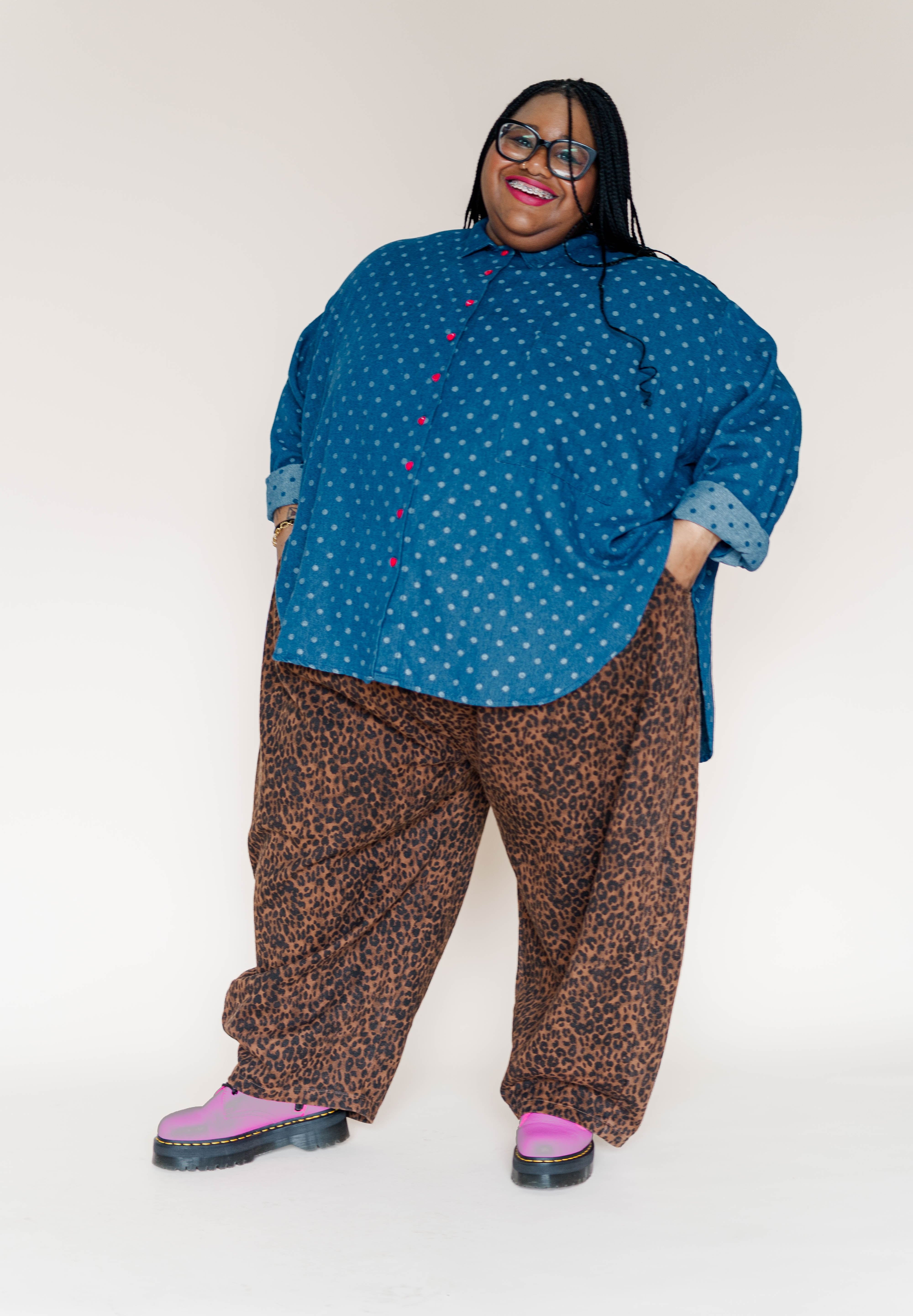 Leopard Twill Balloon Pant