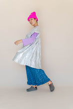 Mini Mushroom Dress in Silver Metallic