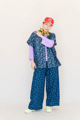DARK DAISY DENIM MID EASY PANT