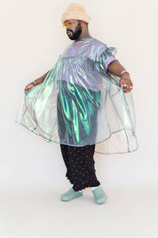 ELECTRIC LETTUCE METALLIC MUSHROOM DRESS