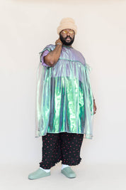 ELECTRIC LETTUCE METALLIC MUSHROOM DRESS