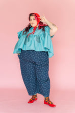 Dark Daisy Denim Balloon Pant