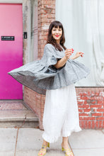 Mushroom Top in Gray Abstract Linen (RTS)