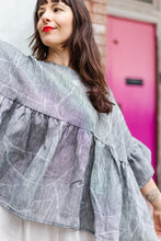 Mushroom Top in Gray Abstract Linen (RTS)