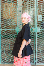 Boxy Collared Tunic in Black Cotton Linen (RTS)