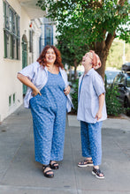 Boxy Collared Tunic in Blue Stripe (RTS)