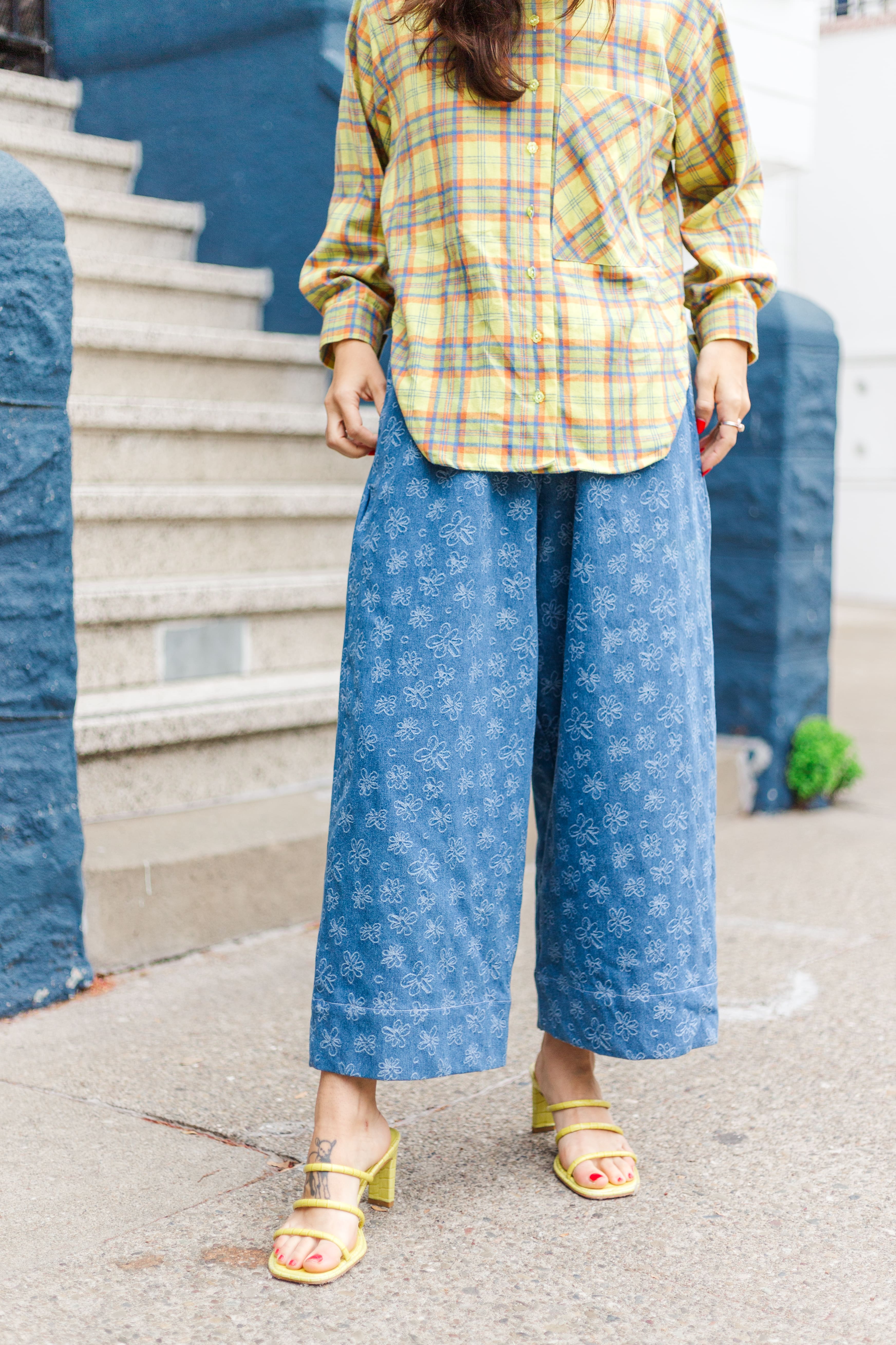 Mid Easy Pant in Daisy Denim (RTS) – Nettle Studios
