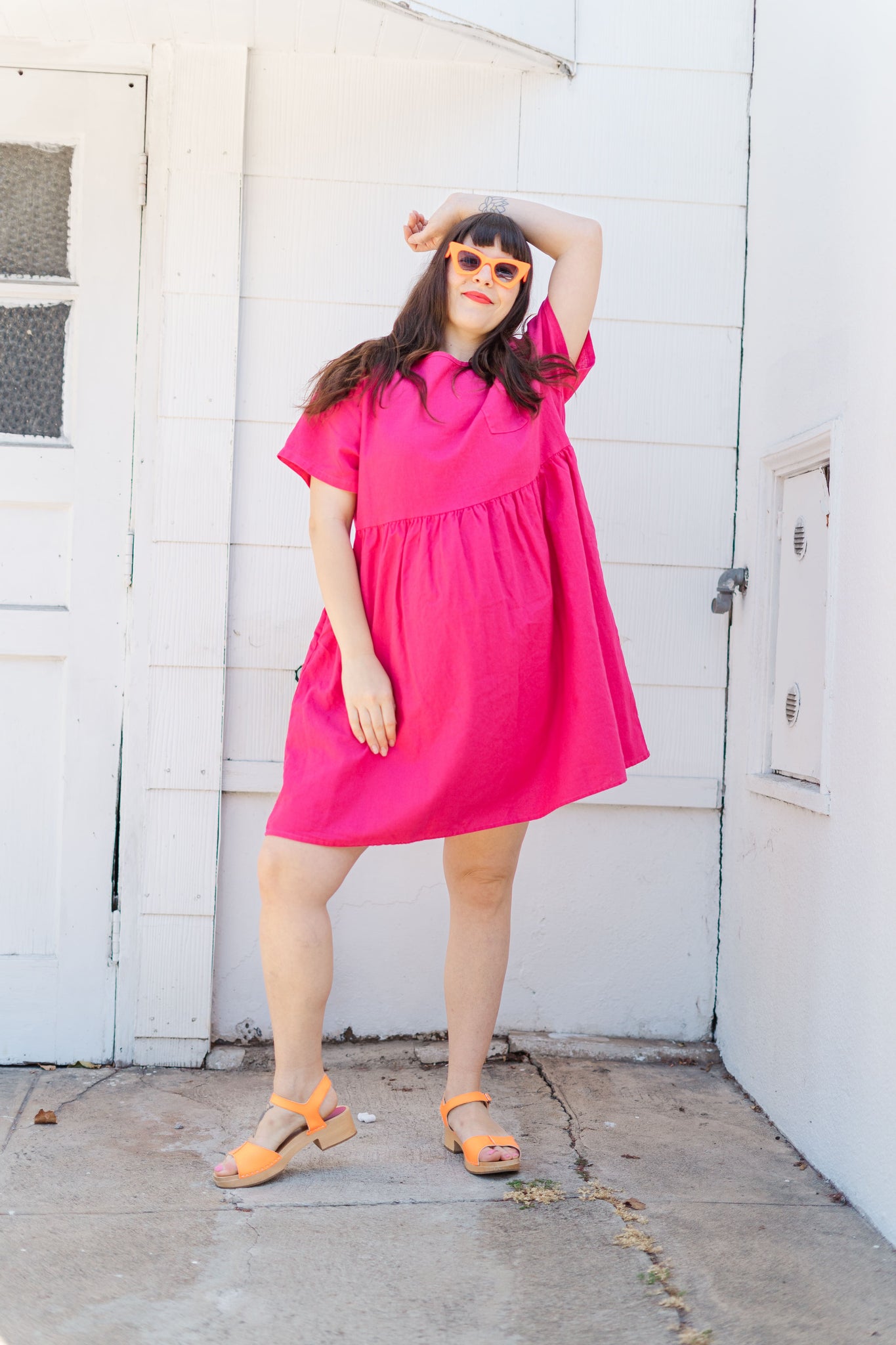 HOT PINK LINEN EVERYDAY DRESS – Nettle Studios HOT PINK LINEN EVERYDAY DRESS – Nettle Studios