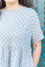 Everyday Dress in Blue Floral Check (RTS)
