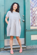 Everyday Dress in Blue Floral Check (RTS)