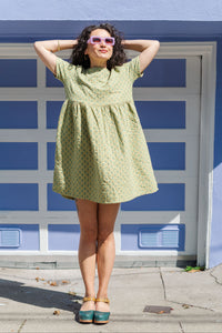 Everyday Dress in Green Floral Check (RTS)