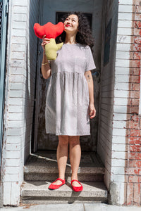 Everyday Dress in Striped Linen (RTS)