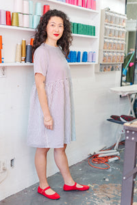 Everyday Dress in Striped Linen (RTS)