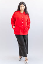 Heart Chore Jacket in Red Twill (RTS)
