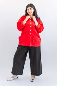 Heart Chore Jacket in Red Twill (RTS)