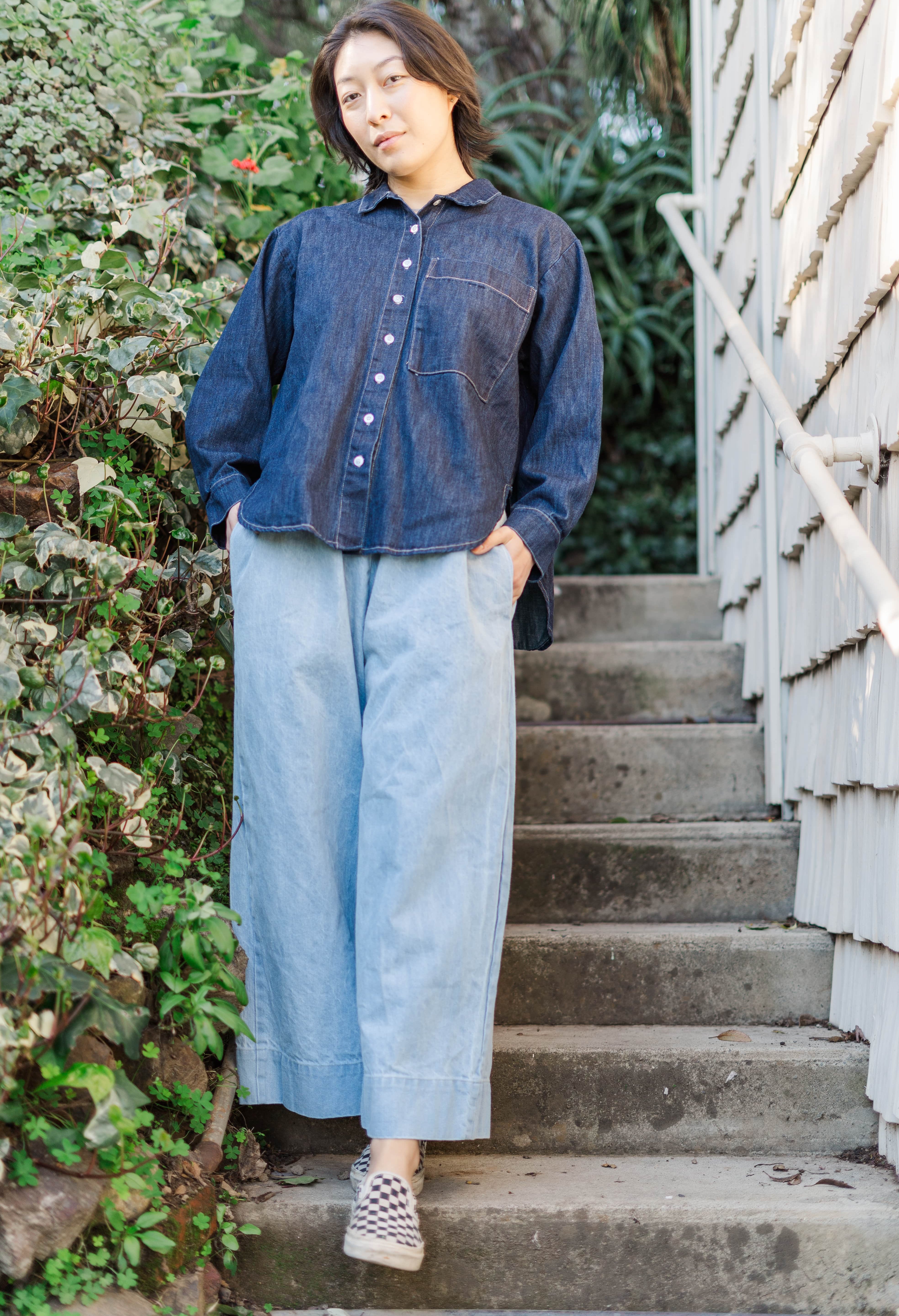 Mid Easy Pant in Light Wash Denim (RTS)
