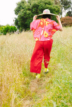 Mid Easy Pant in Cherry Linen (RTS)