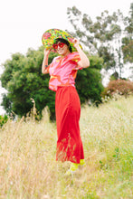 Mid Easy Pant in Cherry Linen (RTS)