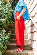 Mid Easy Pant in Cherry Linen (RTS)