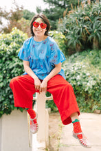 Mid Easy Pant in Cherry Linen (RTS)