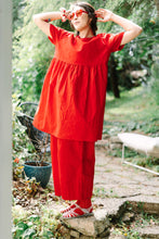 Mid Easy Pant in Cherry Linen (RTS)