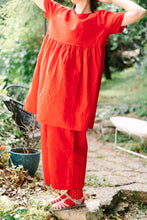 Mid Easy Pant in Cherry Linen (RTS)