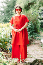 Mid Easy Pant in Cherry Linen (RTS)