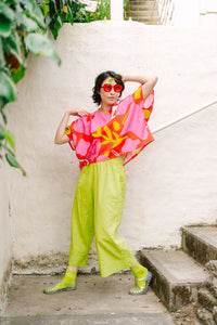 Mid Easy Pant in Limeade Linen (RTS)