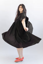 Mushroom Dress in Black Cotton Lawn (RTS)