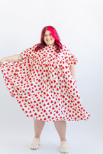 Mushroom Dress in Strawberry Cotton Poplin