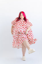 Mushroom Dress in Strawberry Cotton Poplin