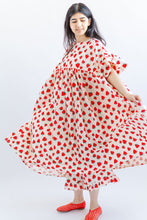 Mushroom Dress in Strawberry Cotton Poplin