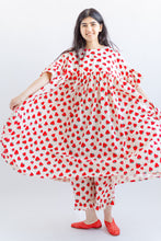 Mushroom Dress in Strawberry Cotton Poplin