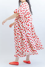 Mushroom Dress in Strawberry Cotton Poplin