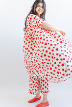 Mushroom Dress in Strawberry Cotton Poplin