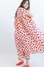 Mushroom Dress in Strawberry Cotton Poplin