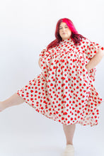 Mushroom Dress in Strawberry Cotton Poplin