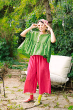 Mushroom Top in Acid Green Linen (RTS)