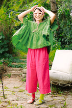 Mushroom Top in Acid Green Linen (RTS)
