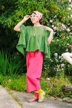 Mushroom Top in Acid Green Linen (RTS)